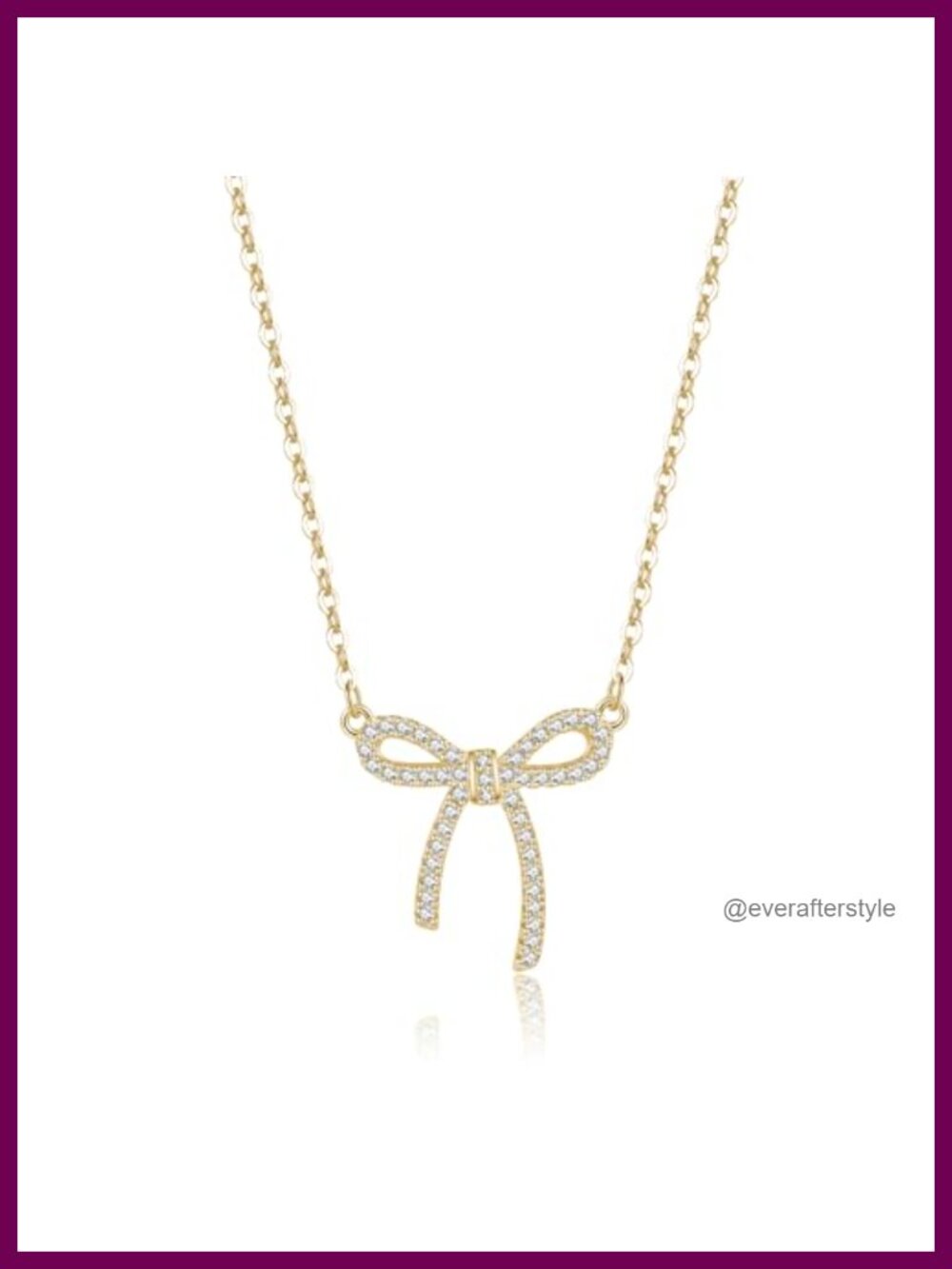 925 Sterling Silver CZ Bow Choker Necklace Crystal Bowknot Pendant